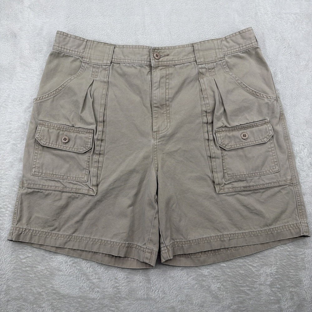 Cabela's Khaki Outdoor Hiking Cargo Shorts Men's Size 36 Regular Safari Canvas